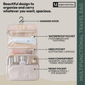 MARIA'S ESSENTIAL Makeup Bag Dual Facial Brush Medium Travel Organizer