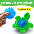 [Like New] Aqezd Turtle Small Dog Squeaky Toy 2-in-1 Plush BPA-Free Rubber Core