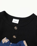Baby Girl Halloween Dress Ribbed Ruffle Long Sleeve Brown Pumpkin Size 3-6M