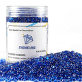 TWINKLING Fire Glass Stones 3-6mm 1lb Jar Cobalt Blue High Luster