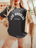 CSDAJIO Vintage Oversized Graphic Tee Women LA Puff Print Grey Size XL