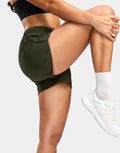 G Gradual Women's Running Shorts Mesh Liner Phone Pockets Olive Size XXS