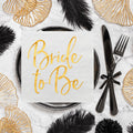 Apriciti Wedding Napkins White Gold Foil Miss to Mrs 50 Pack Disposable