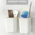 ORIJOYNA 2 Pack Wall Mounted Self-Adhesive Toothbrush Holder White