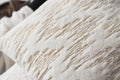 Throw Pillow Covers 18x18in Set of 2 White Fur Gold Embroidered Sequins