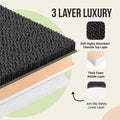ITSOFT Plush Bathroom Rug 47x21 Charcoal Gray Non Slip Chenille Quick Dry