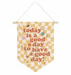 QODUNG Canvas Banner Groovy Retro 70s Wall Hanging Kids Room Decor