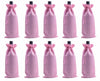 Viamto 10pcs Pink Burlap Wine Bags Drawstring Lining 15x35cm Gift Pouches