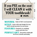 Bathroom Decor Hanging Wood Plaque with Rope Farmhouse Style Wall Sign