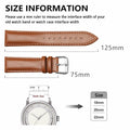 Narako Genuine Calf Leather Watch Band Stainless Steel Buckle 24mm Light Brown