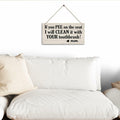 Bathroom Decor Hanging Wood Plaque with Rope Farmhouse Style Wall Sign