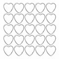 Mandala Crafts 1.2" Silver Heart Metal Key Rings 25 Count