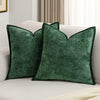 [Like New] FUTEI Dark Green Chenille Throw Pillow Covers Set of 2 26x26 Inch Euro Sham
