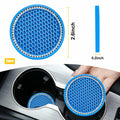 Ohleats 2PCS Car Cup Coaster 2.75" Crystal Rhinestone Silicone Light Blue White