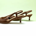 C.Paravano Women's Pointed Toe Slingback Pumps Brown Heels Size 6