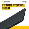 PartsBroz K060450 Micro-V Serpentine Drive Belt Compatible Gates Black