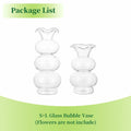 Hewory Glass Bubble Bud Vase Small Clear Glass Flower Vase for Single Stem