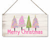 Christmas Decorations Merry Xmas Tree Decor Pink 12x6 inches