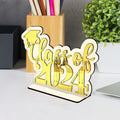 Graduation Decorations Class of 2024 Gold Centerpiece Desktop Ornament