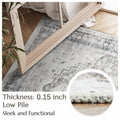 jinchan Area Rug 4x6 Washable Vintage Floral Non Slip Indoor Greige