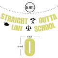 Straight Outta Law School Banner Graduation 2025 Glittery Congrats Lawyer