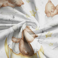 Baocicco 6ft Cartoon Bear Rabbit Round Backdrop White Clouds Watercolor