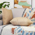 Jepeak Linen Throw Pillow Covers 20x20 Inch Pack of 2 Light Coffee