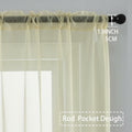 AZRMT Curtains 2 Panels 37x120 Inches Long Grey Sheer Rod Pocket Drapes
