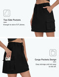 MoFiz Women's 18" Knee Length Golf Skirt Athletic Casual Cargo Black XS Size XS