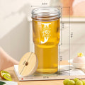 [Like New] Personalized Initial Glass Cup 24oz Tumbler w/Lid Straw Monogram Gift for Women