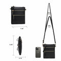 AMELIE GALANTI Small Vegan Crossbody Purse Bag Triple Zipper Black