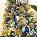 16 Golden Christmas Balls Ornaments 2.36in Gold Glitter Tree Decor