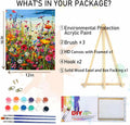[Like New] Eiazuiks Paint by Number Kit Wild Flower 12x16 with Frame & Brushes