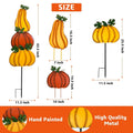 ALLADINBOX Rustic Stacked 3 Pumpkin Yard Stake Thanksgiving Fall Decor