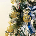 16 Golden Christmas Balls Ornaments 2.36in Gold Glitter Tree Decor