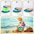 Beach Toys Set Collapsible Bucket 3 Shovels Mesh Bag Foldable Pail Toddler
