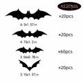 DZBJIPT 120 Pcs 3D Halloween Bats Wall Decals 4 Sizes Black Bat Decor