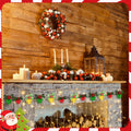 12 Pcs 3D Wooden Christmas Jingle Bell Ornaments Buffalo Plaid Bow