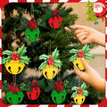 12 Pcs 3D Wooden Christmas Jingle Bell Ornaments Buffalo Plaid Bow