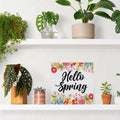 Rustic Flower Market Wood Sign Spring Decor Tabletop Shelf 5x5 Inches