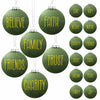 HyDren Velvet Easter Balls 2.36in Flocked Green Ornaments 12 Pcs