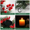 [Like New] 30" Artificial Christmas Centerpiece Red Flowers Berries Pinecones 3 Candle