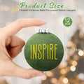 HyDren Velvet Easter Balls 2.36in Flocked Green Ornaments 12 Pcs