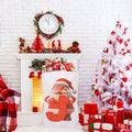 CCINEE Canvas Santa Sack Personalized Letter J Drawstring Red 27x20in
