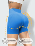 HIGORUN Women's High Waisted Seamless Workout Shorts Dark Blue Size L