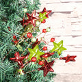 17" Red Green White Christmas Tree Topper Star Beads Sequin Decor