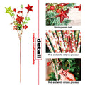 17" Red Green White Christmas Tree Topper Star Beads Sequin Decor