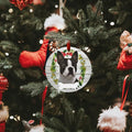E&S Pets Boston Terrier Ceramic Round Ornament DIY Personalizable Glazed