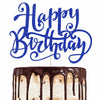 Handmade Flash Happy Birthday Cake Topper Black Birthday Party Decor