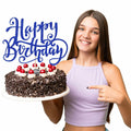 Handmade Flash Happy Birthday Cake Topper Black Birthday Party Decor